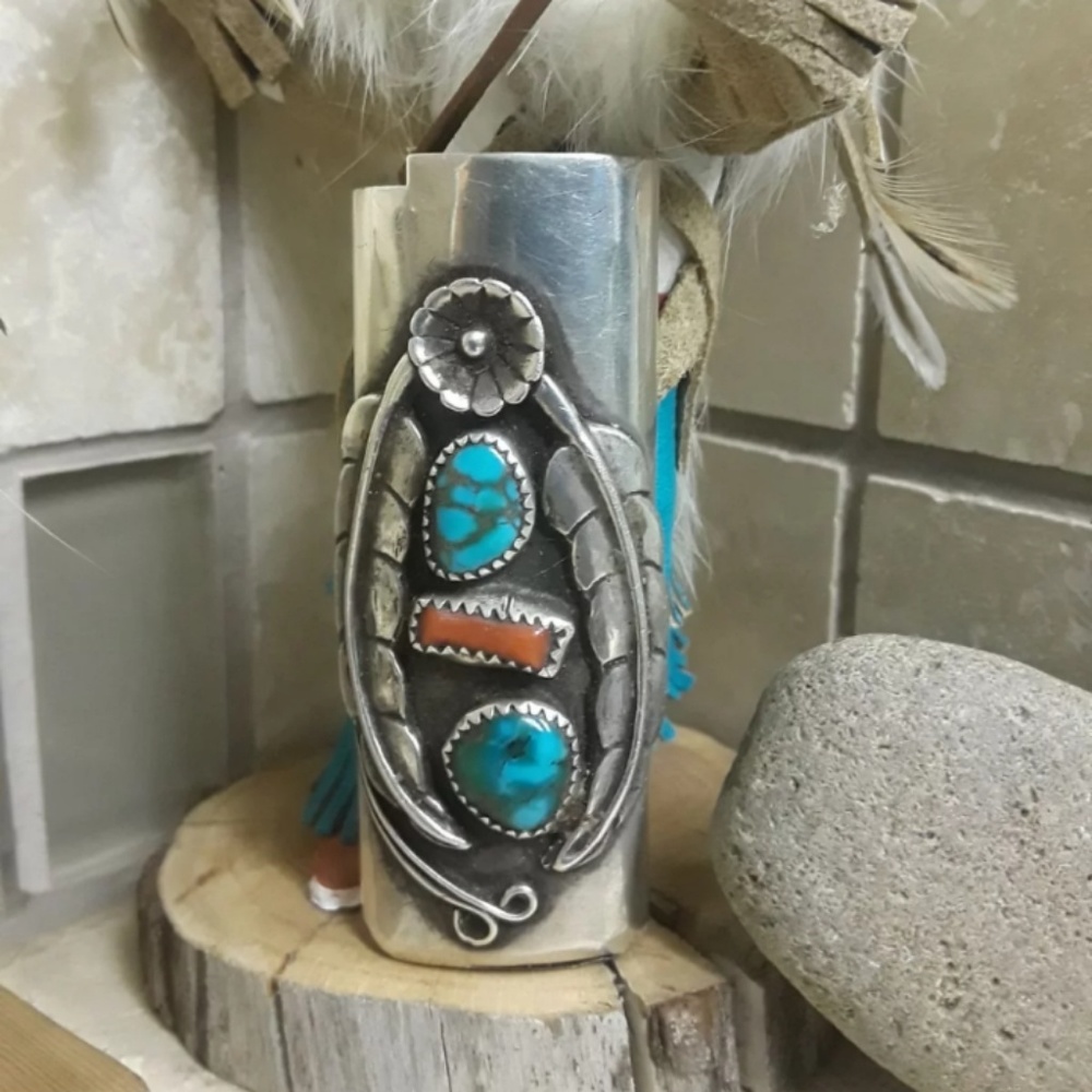 🚫SOLD🚫Vintage Sterling Navajo Lighter Case